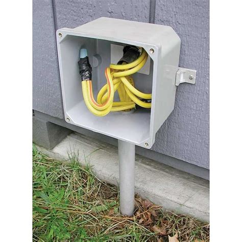 junction box for side of house|junction box with outlet.